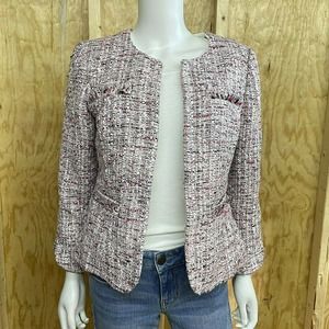 White House Black Market Pink Tweed Blazer